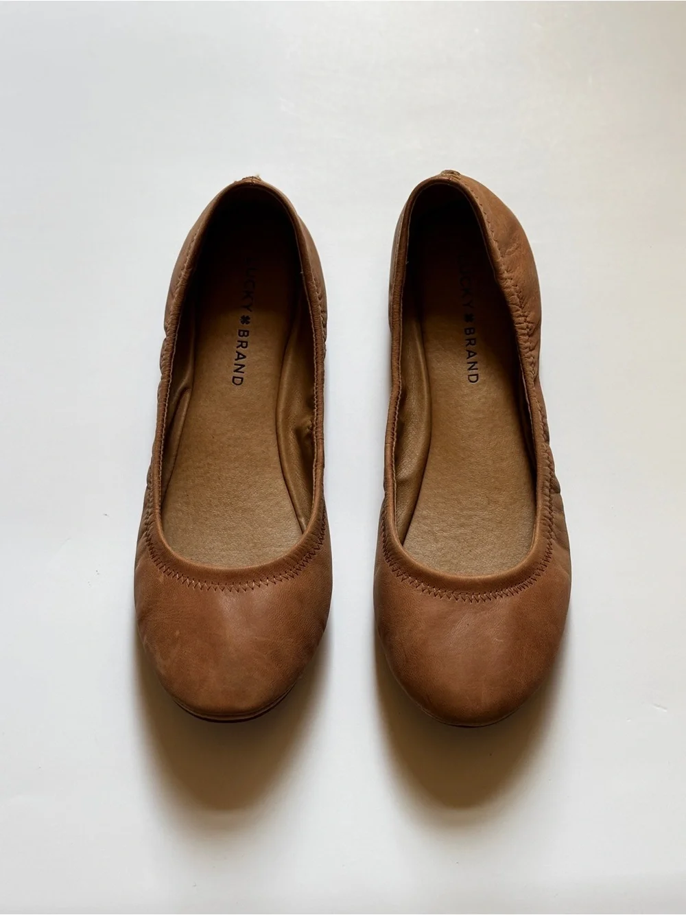 Lucky Brand Brown Leather Ballet Flats - Worn once